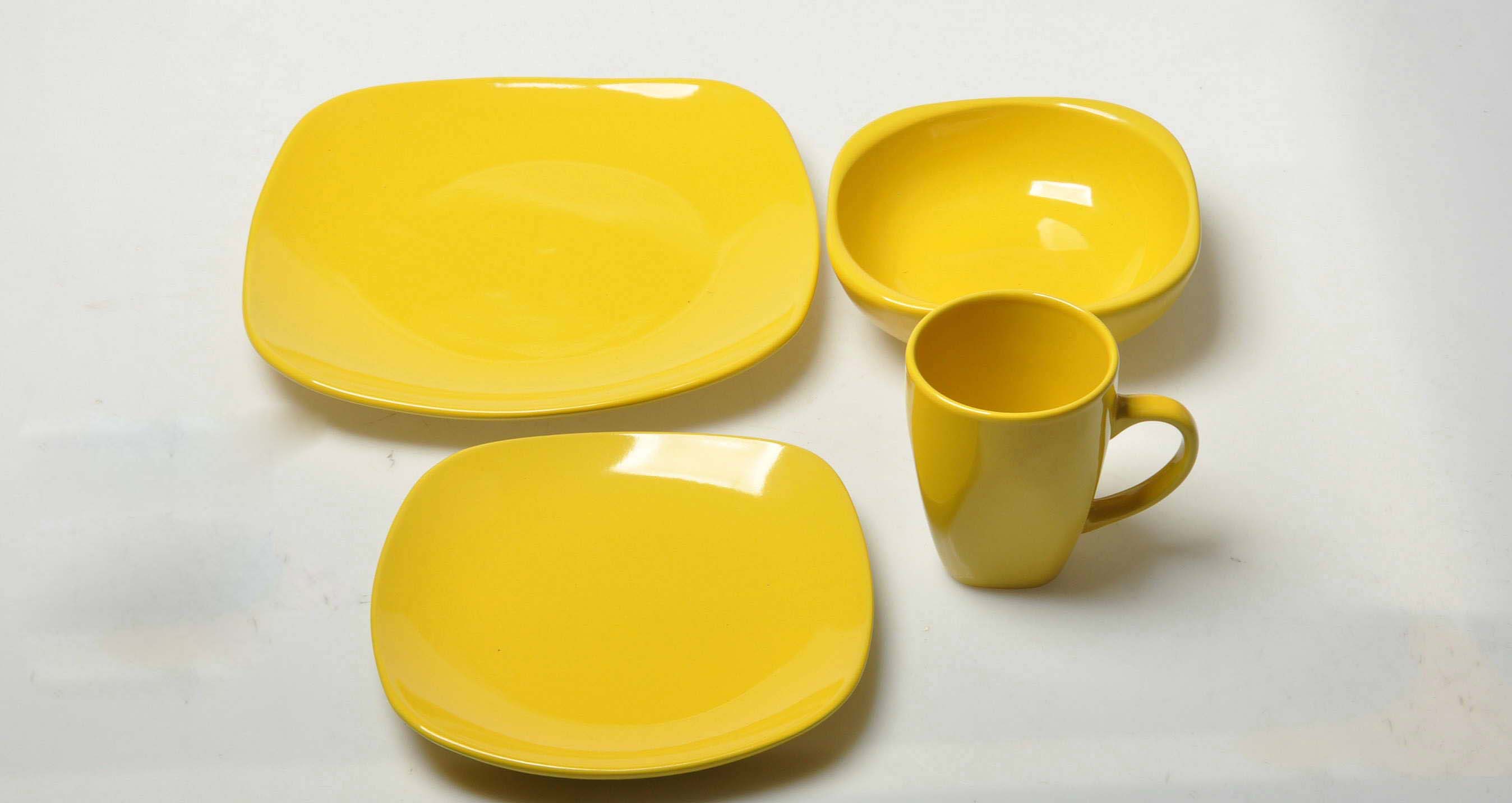 Yellow Porcelain Dinner Set
