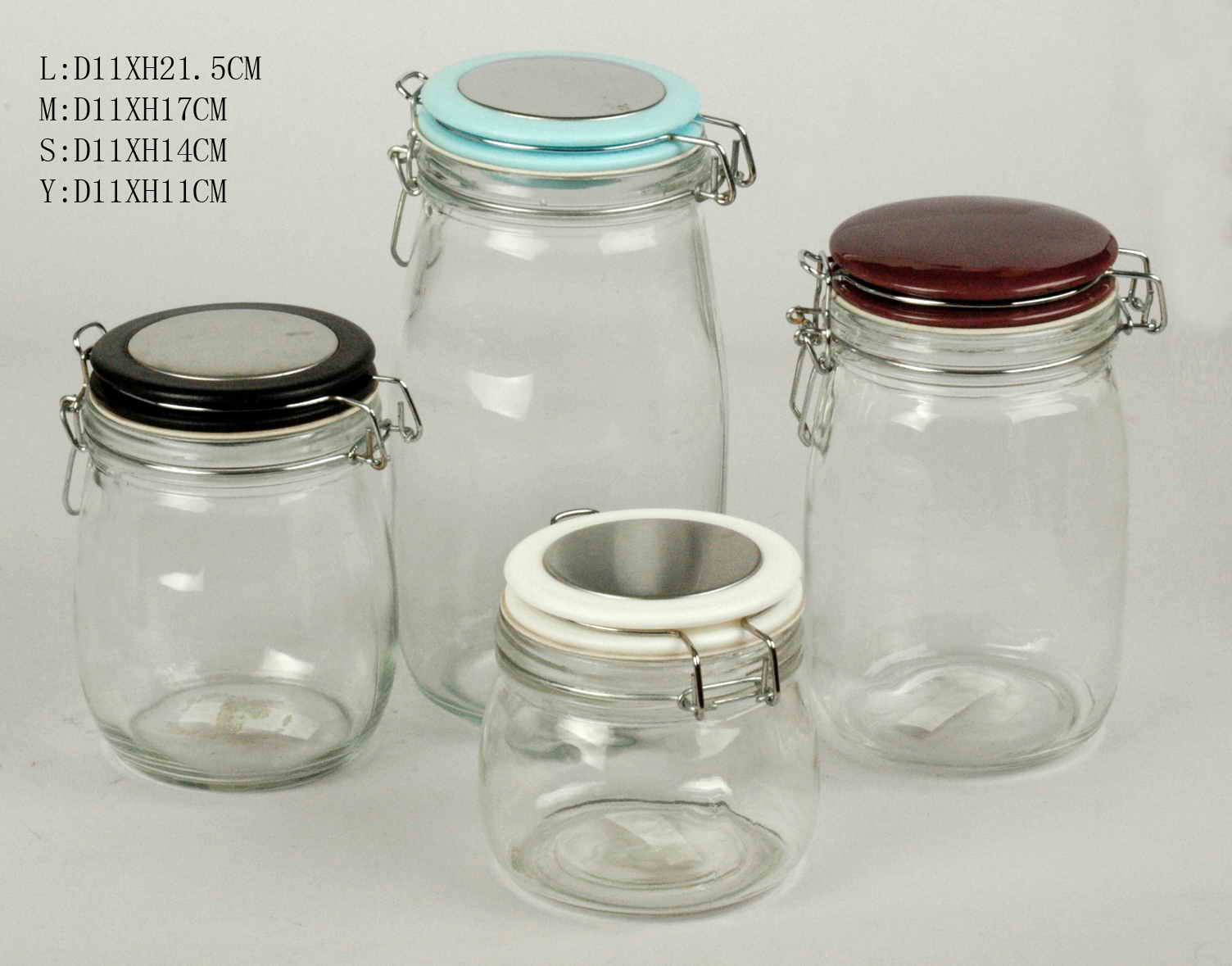 4 Pcs Storage Jar Set With Ceramic Lids