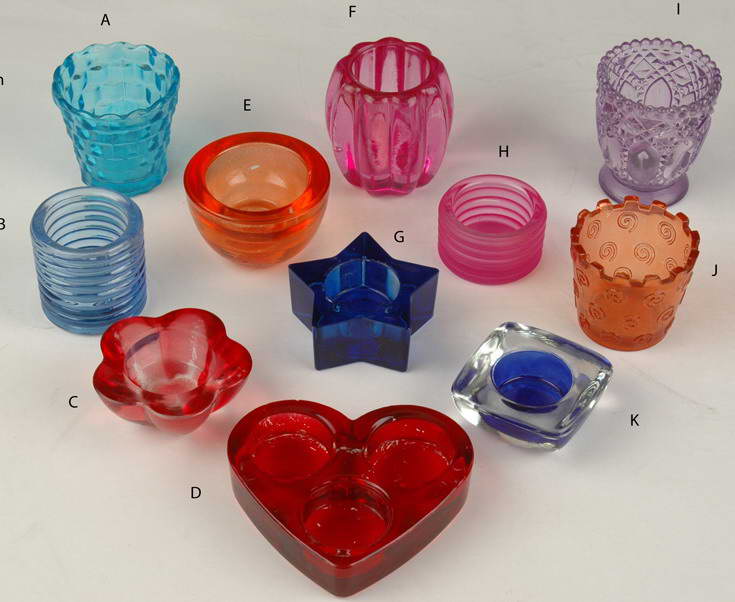 Colored Glass Candle Holders